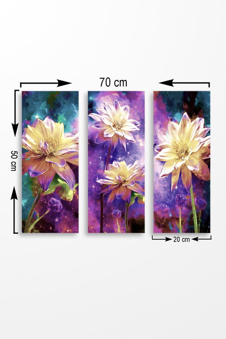 Wallity Cuadro Decorativo de MDF Multicolor (3 Piezas)